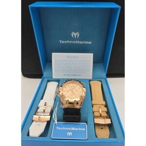 NEW🔥🔥🔥TechnoMarine Cruise Unisex Watch 40mm Black White Brown Straps #0361